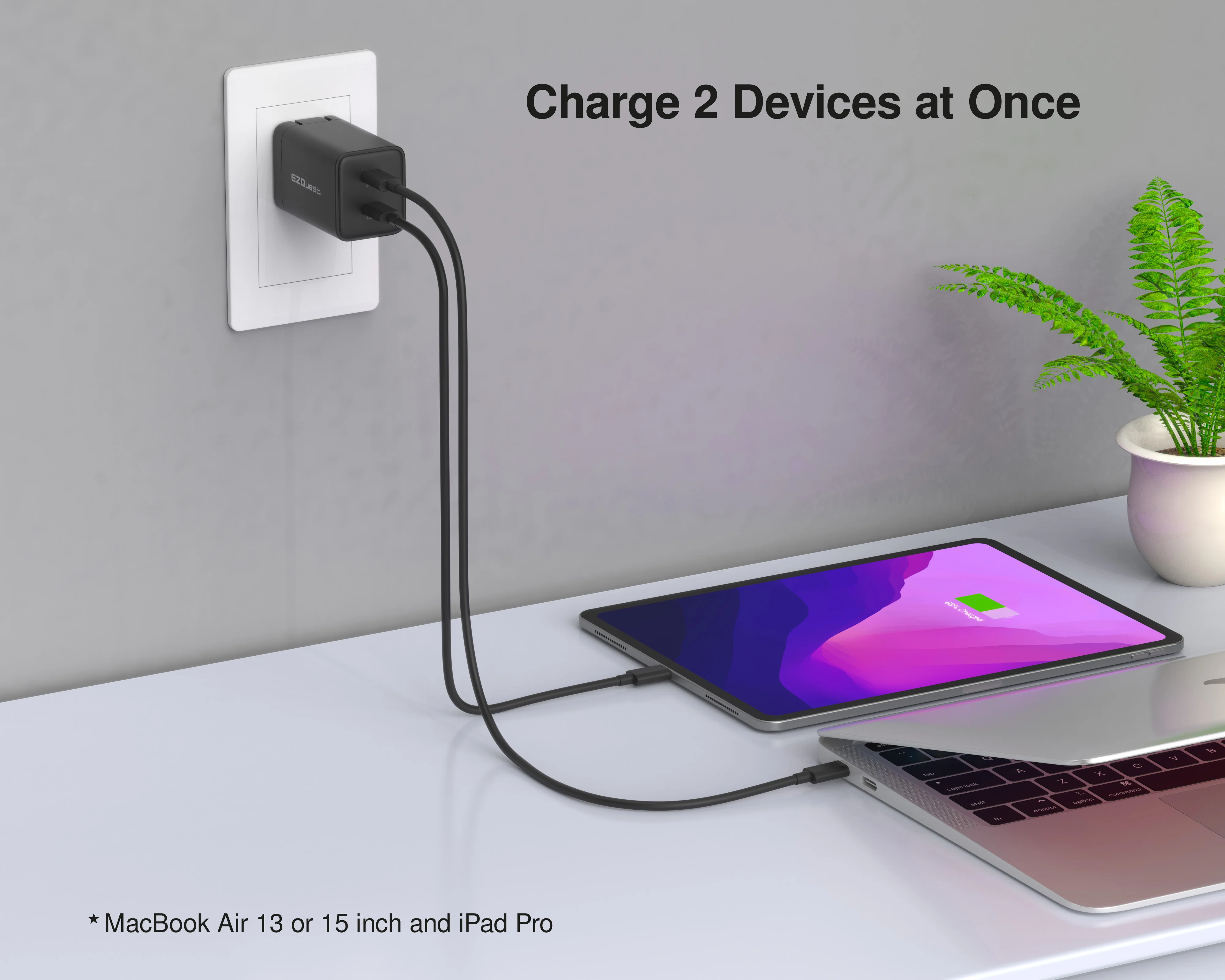 EZQuest UltimatePower 45W GaN II USB-C PD Wall Charger - Black - Image 4