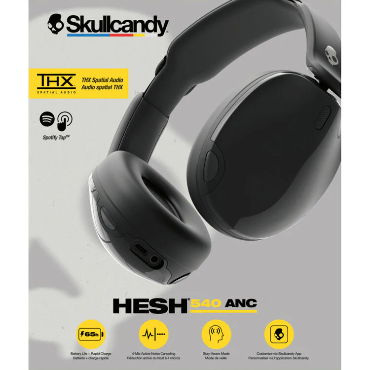 Skullcandy Hesh 540 ANC Wireless Over-Ear Noise-Canceling Headphones (True Black) - Image 5
