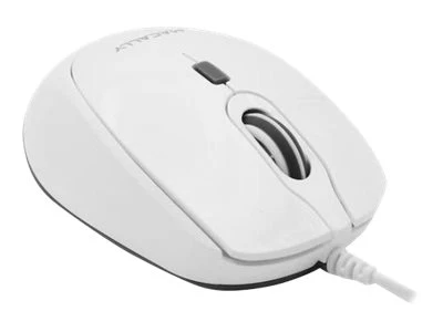 Macally USB-C Wired Optical URocket Mouse for Mac/PC - White - Image 4
